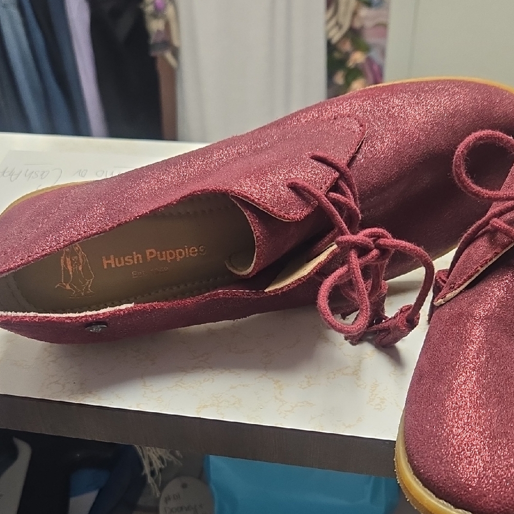 Hush Puppies Red Flats Comfortable Loafers
